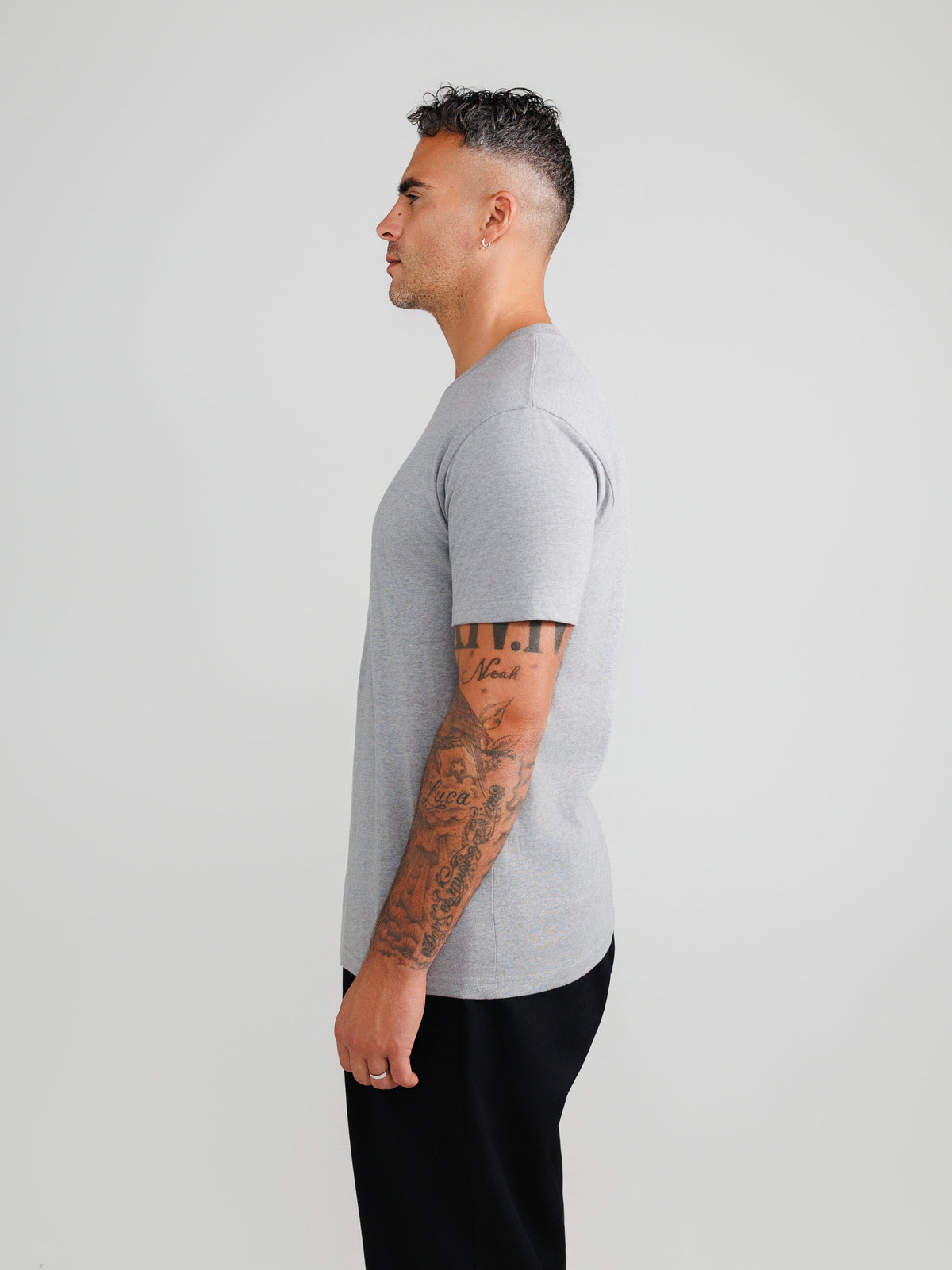 Melange Gray Crew Neck