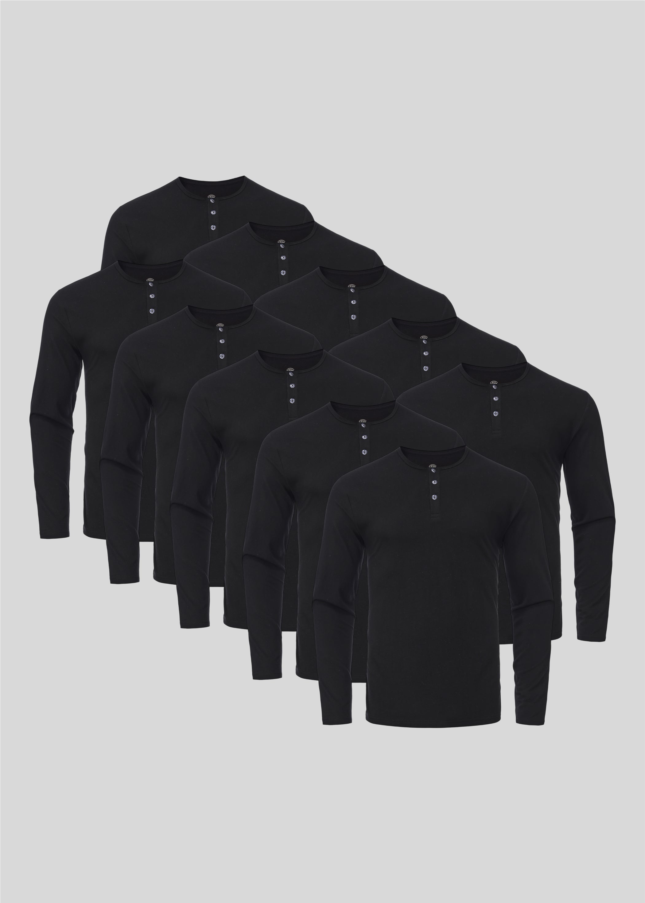 Black Henley 10-pack