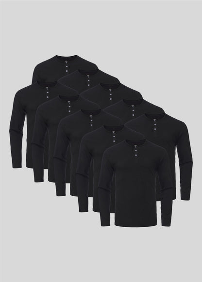 Black Henley 10-pack