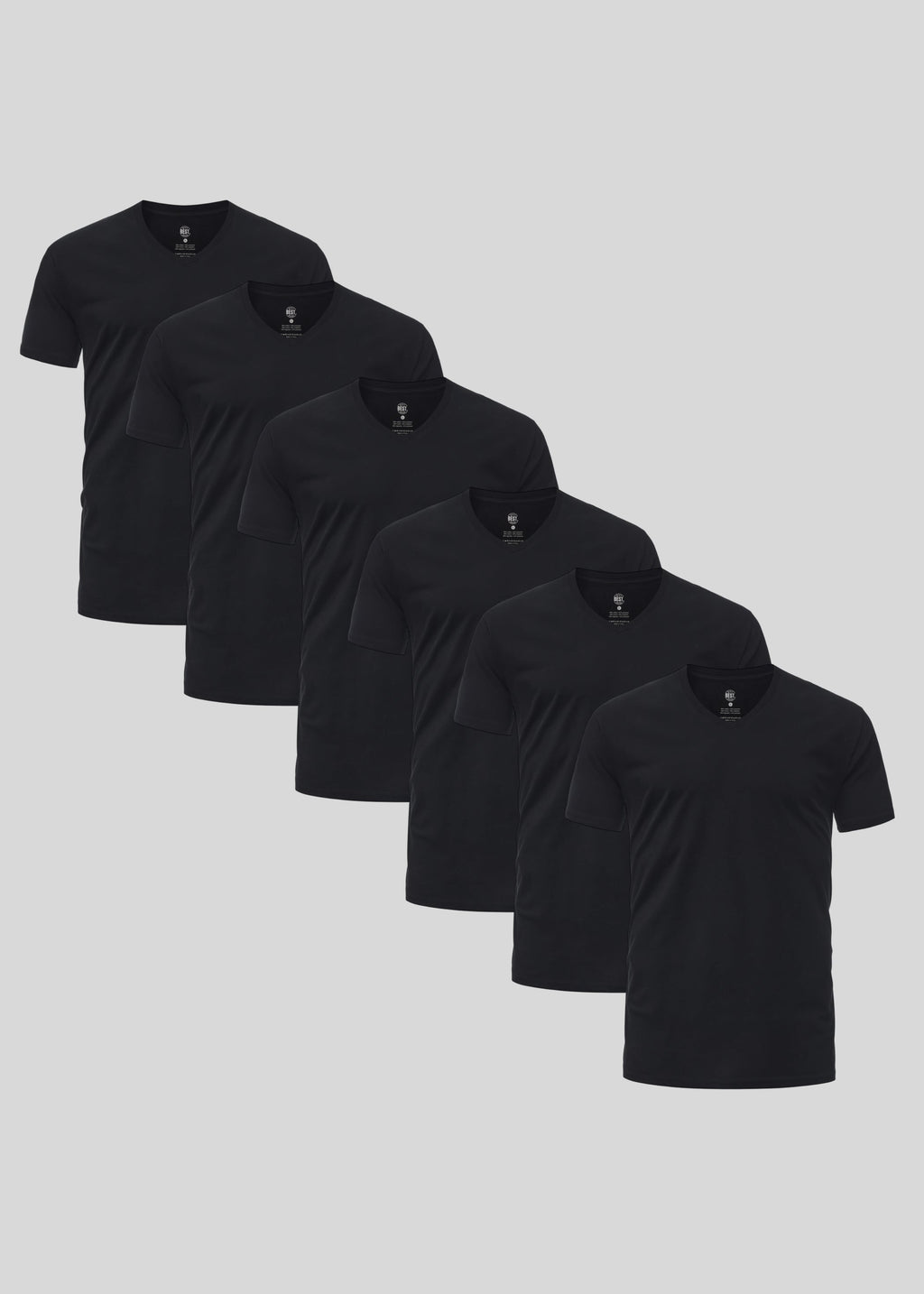 Black V-neck 6-pack