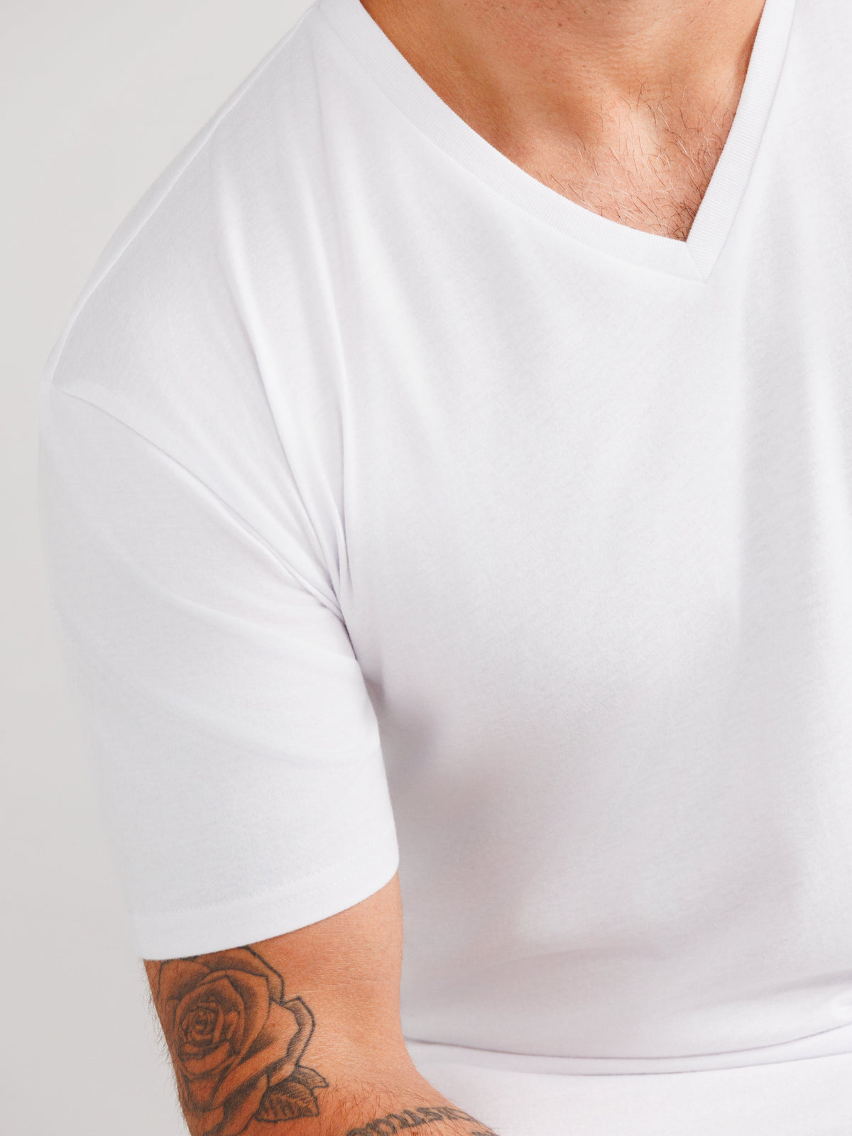 Wit V-Hals T-Shirts