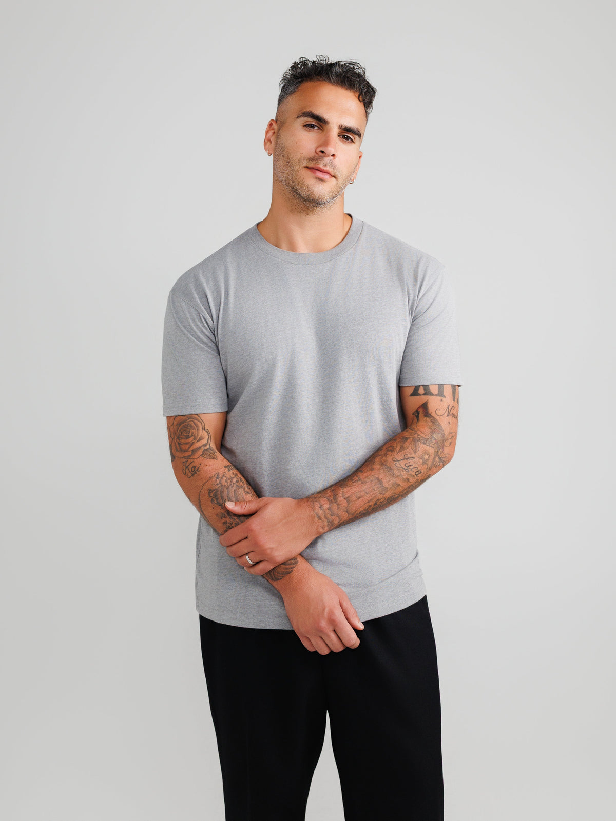 Melange Gray Crew Neck