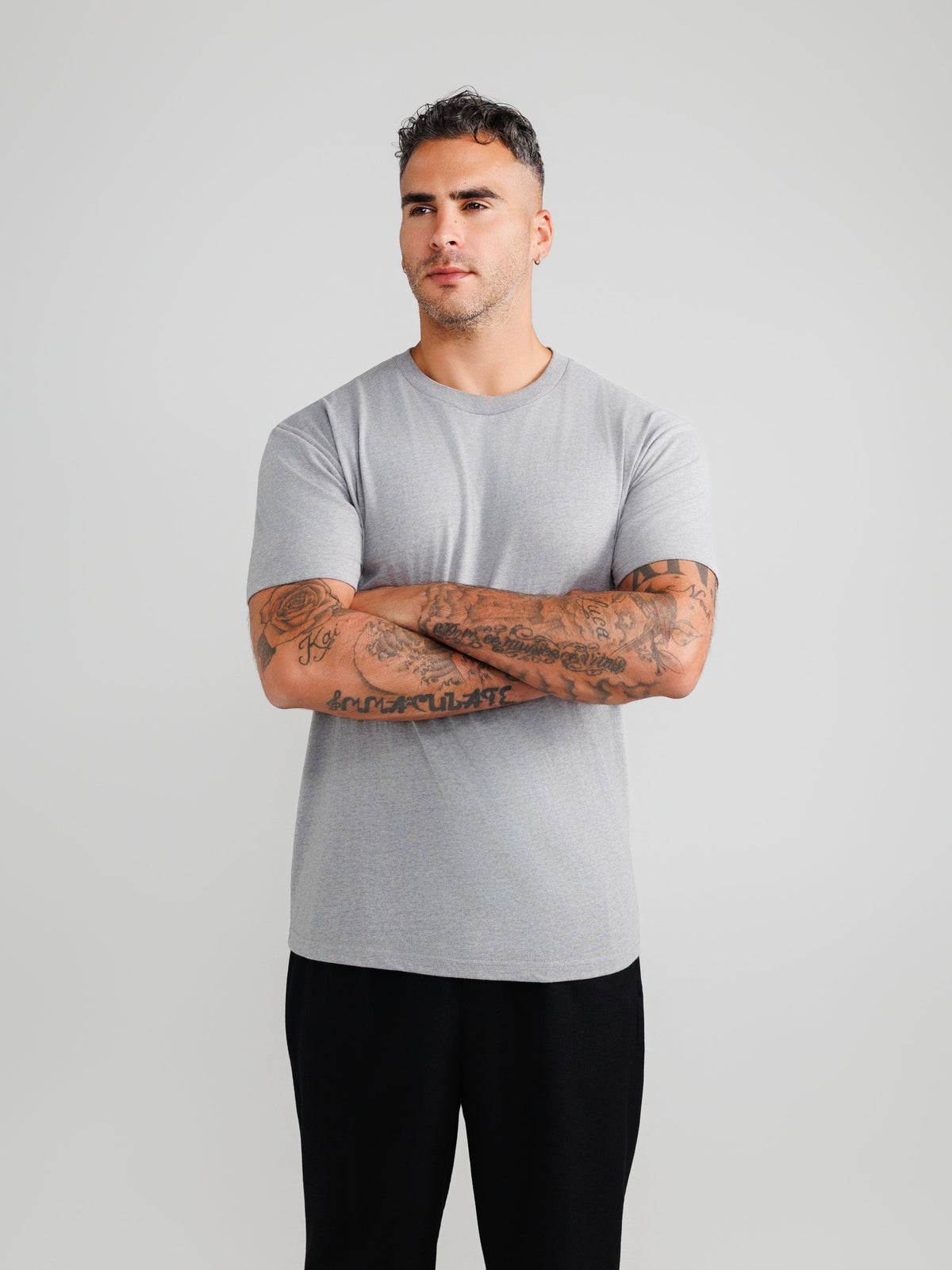 Melange Gray Crew Neck