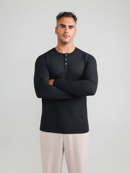 Black Henley 6-pack