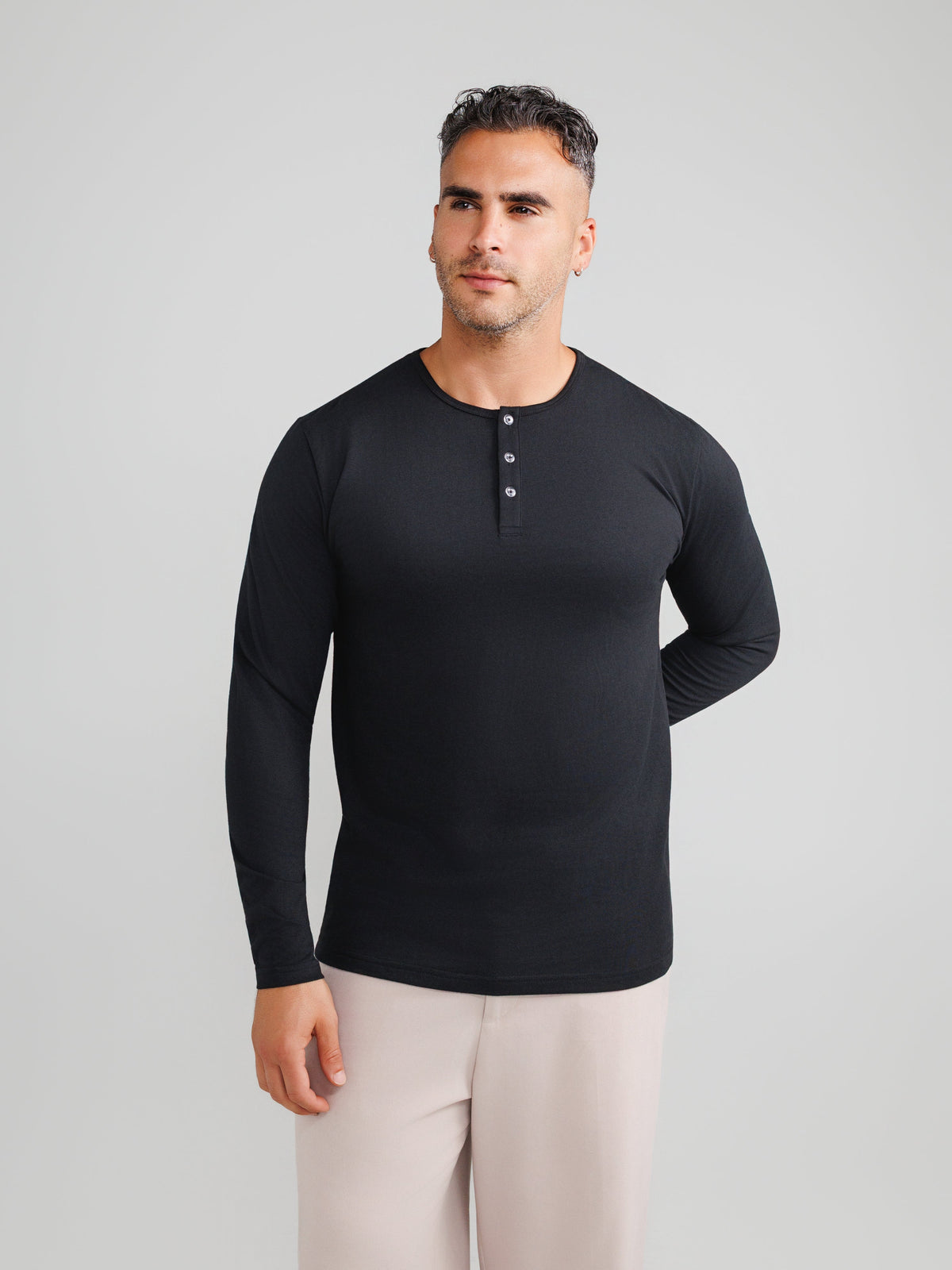 Black Henley 3-pack