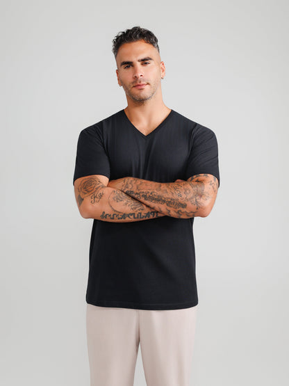 Black V-neck 12-pack