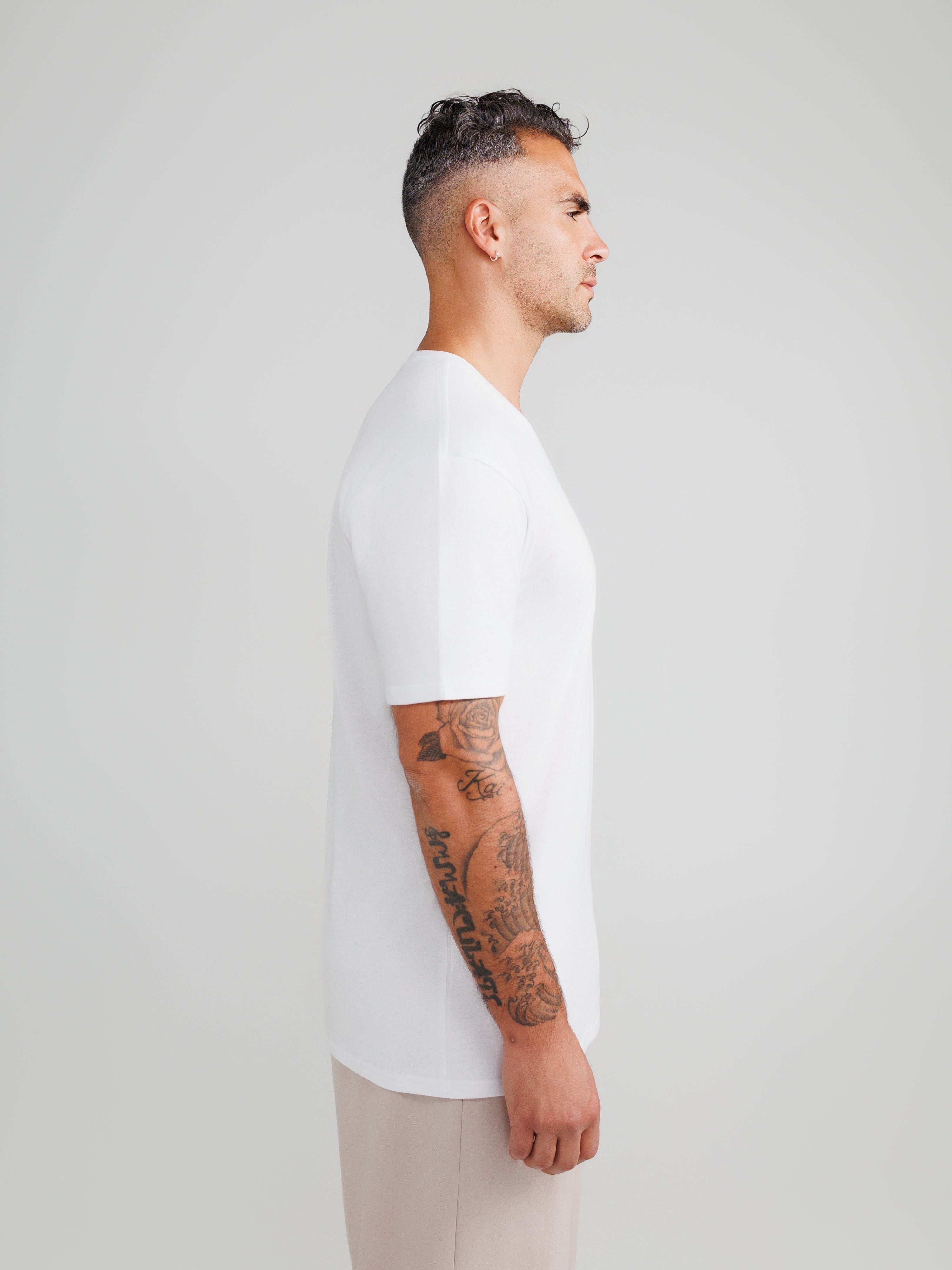 Wit V-hals 3-pack