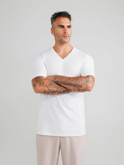 Wit V-Hals T-Shirts