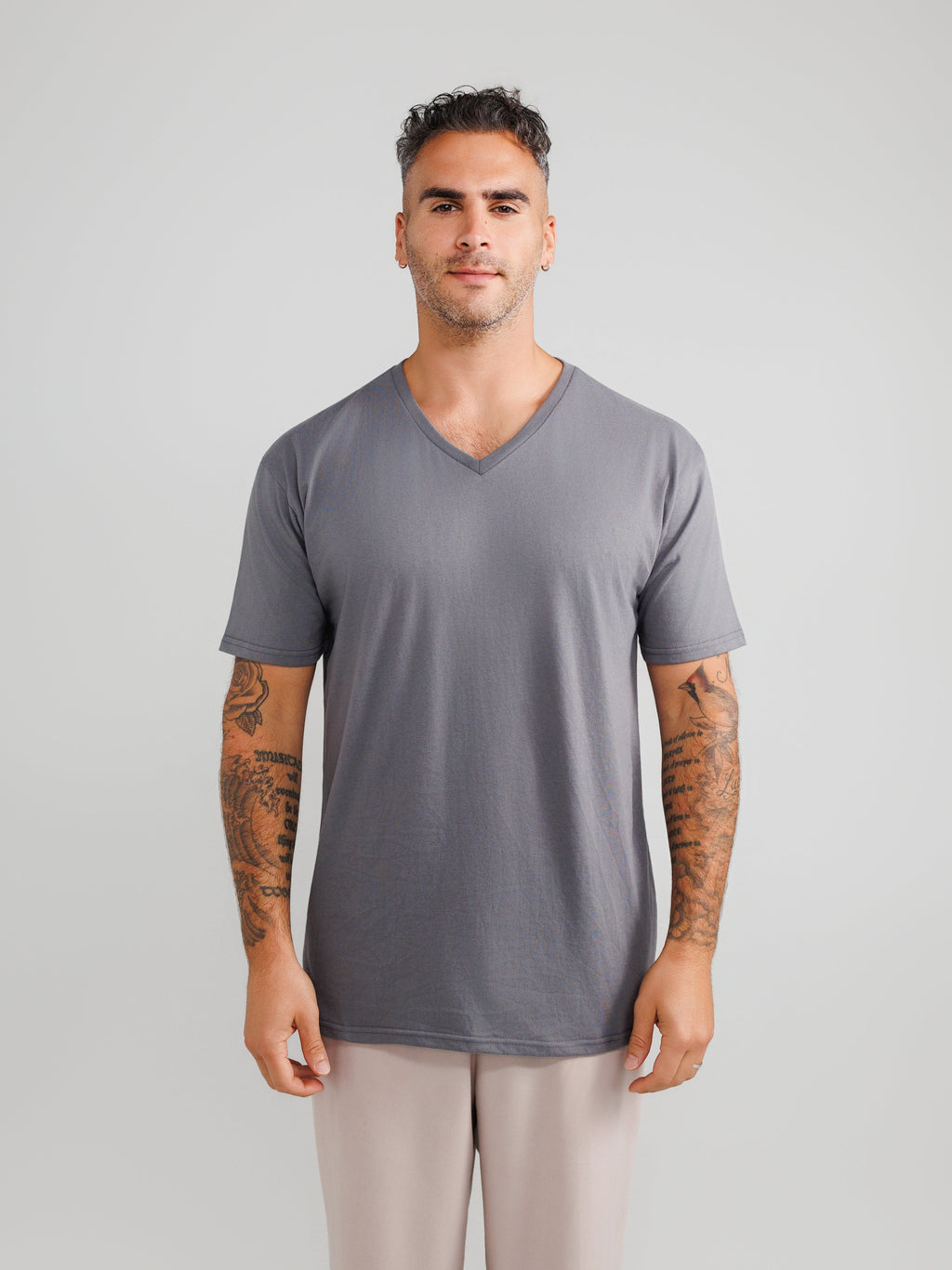 Dark Grey V-Hals T-shirt